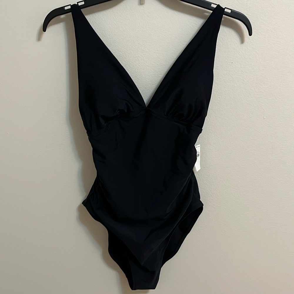 NWT Old Navy one piece swim suit XS black neutral swimwear beachwear pool resort